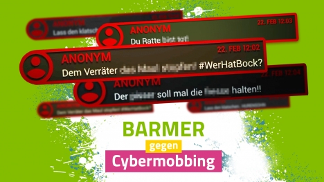 BARMER engagiert sich mit TLGG-Support gegen Cyber-Mobbing - TLGG realisiert Kampagne gegen Cyber-Mobbing - Abb.: TLGG